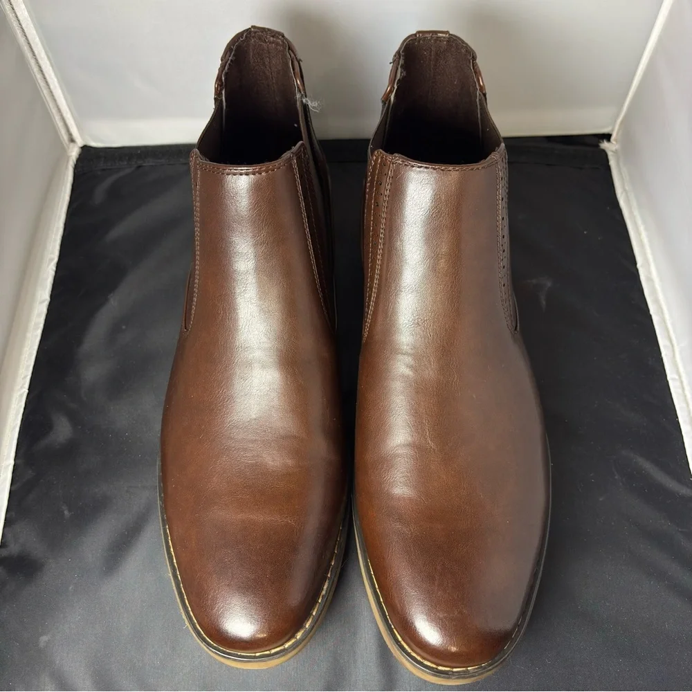 Deer Stags “Mikey” Dark Brown Chelsea Boots | Men’s 10.5 M | Slip-On Dress Boots